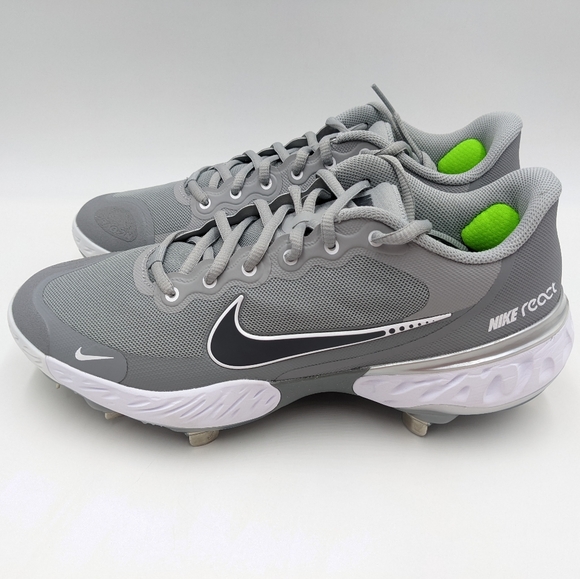 Nike React Alpha Huarache Elite 3 Grey Metal Cleats CK0746-002 Men’s Size 8 - Picture 6 of 13